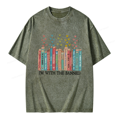 Pagewings I'm With The Banned Unisex Washed T-shirt
