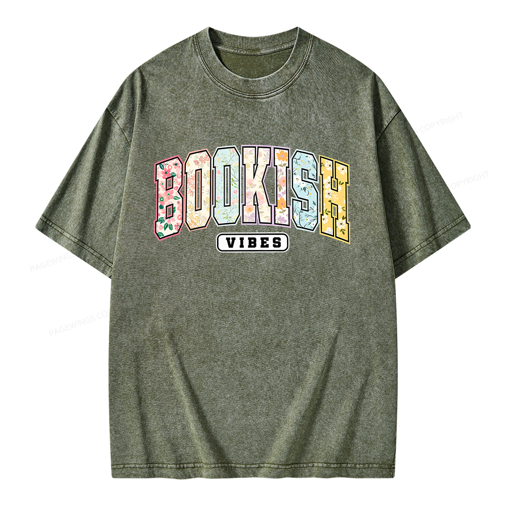 Pagewings Bookish Vibes Unisex Washed T-shirt