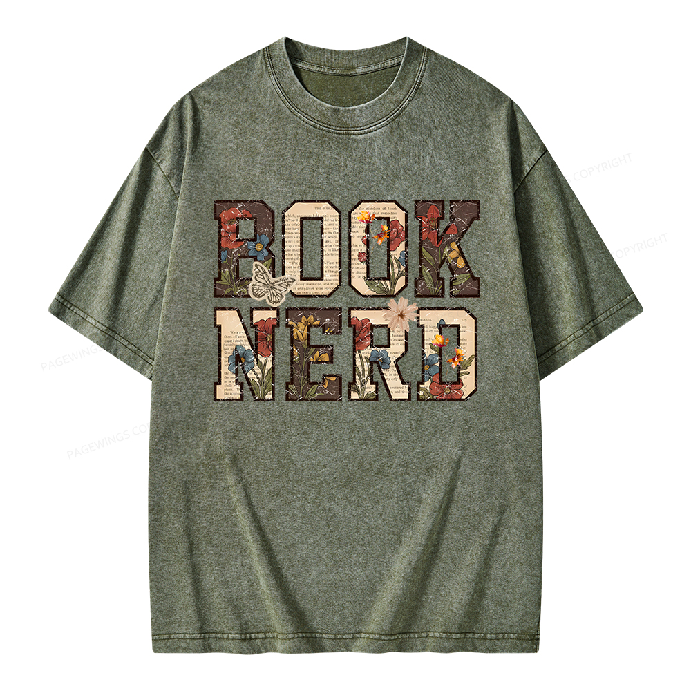 Pagewings Book Nerd Unisex Washed T-shirt
