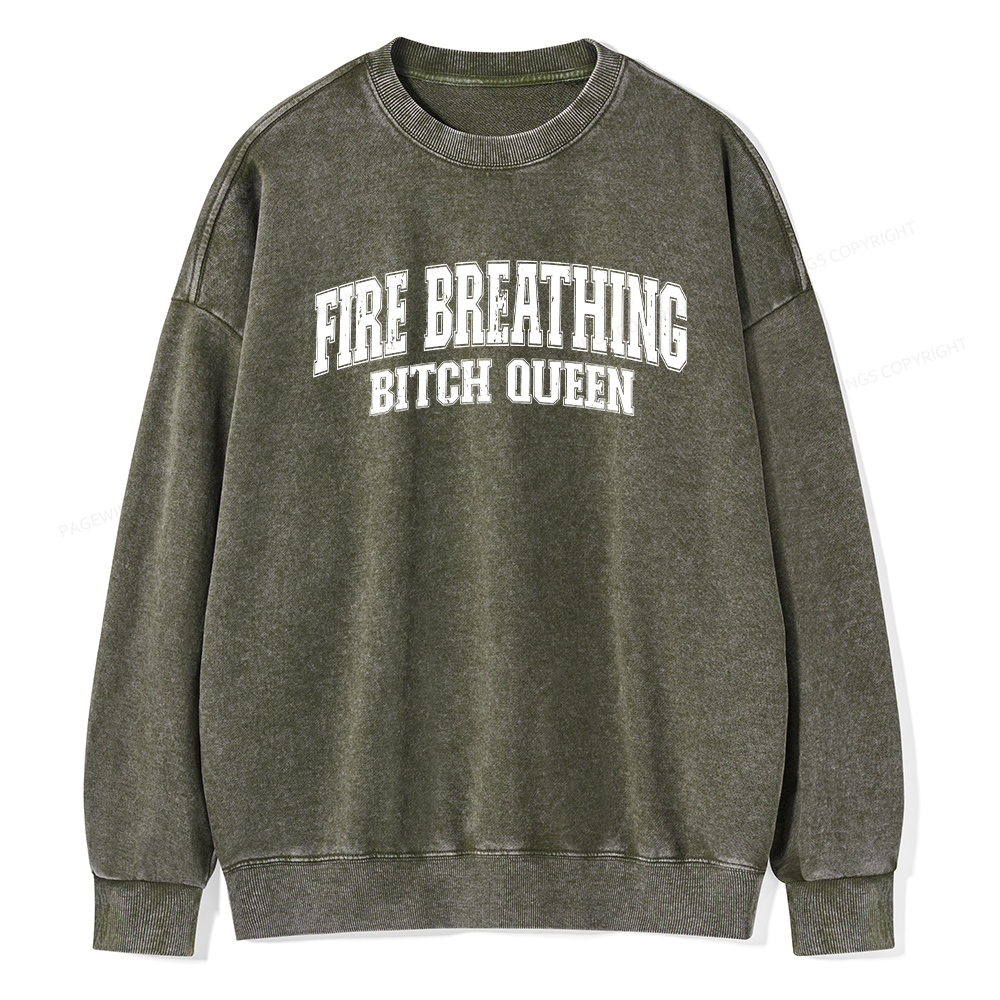 Pagewings Bookish Queen Unisex Washed Sweatshirt