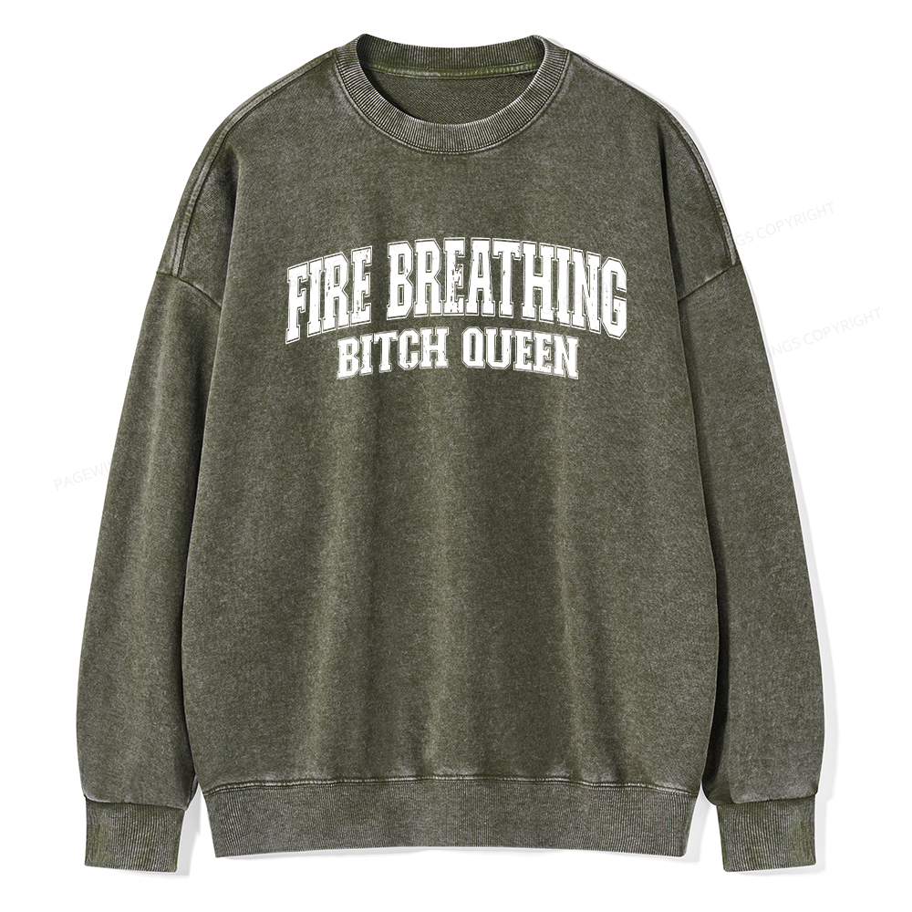 Pagewings Bookish Queen Unisex Washed Sweatshirt