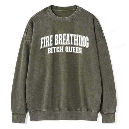 Pagewings Bookish Queen Unisex Washed Sweatshirt