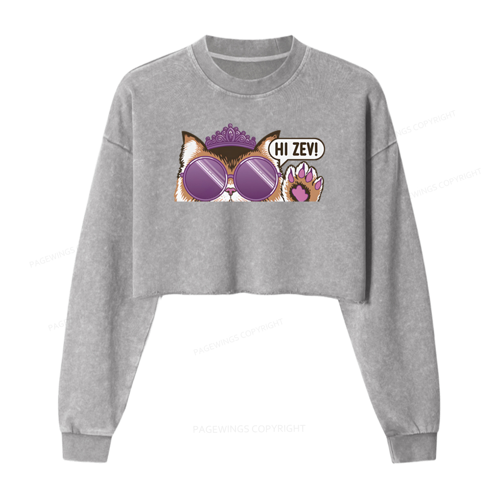 Pagewings Sci-Fi Book Lover Washed Crop Sweatshirt