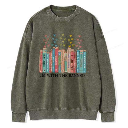 Pagewings I‘m With The Banned Unisex Washed Sweatshirt