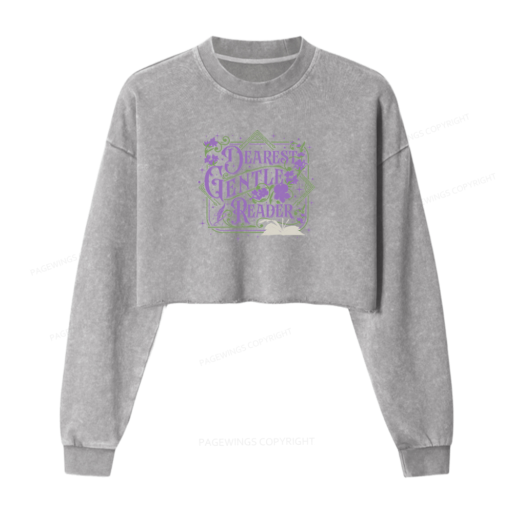 Pagewings Dearest Gentle Reader Washed Crop Sweatshirt