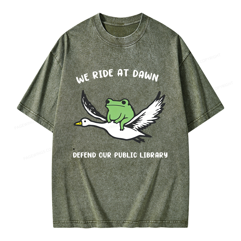 Pagewings We Ride at Dawn Unisex Washed T-shirt