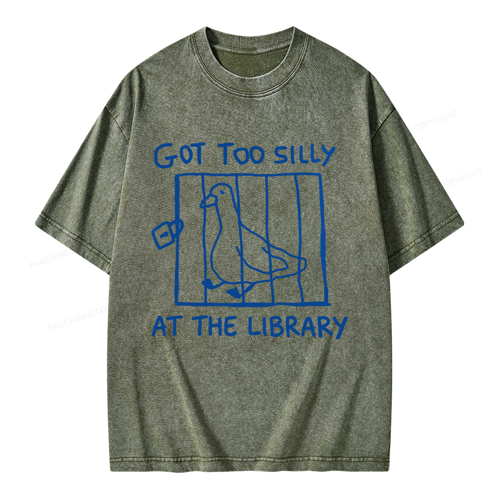 Pagewings Got Too Silly At The Library Unisex Washed T-shirt