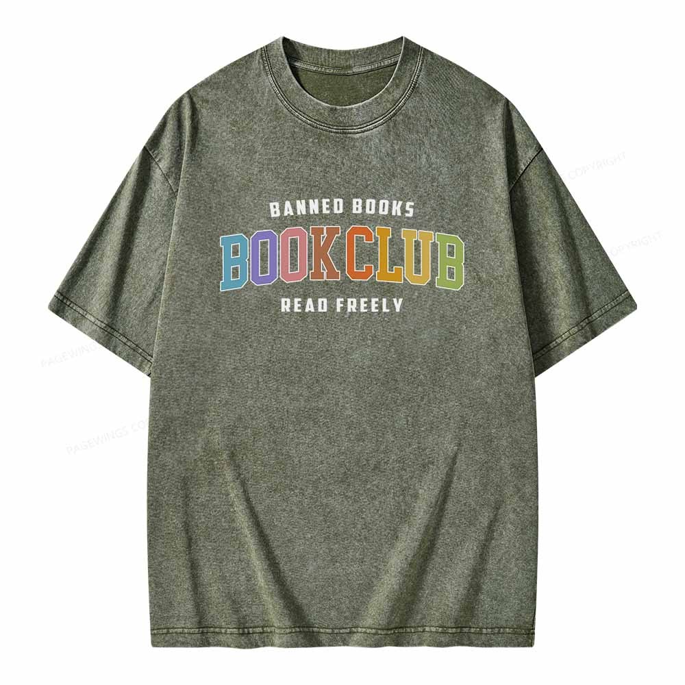 Pagewings Banned Book Book Club Unisex Washed T-shirt