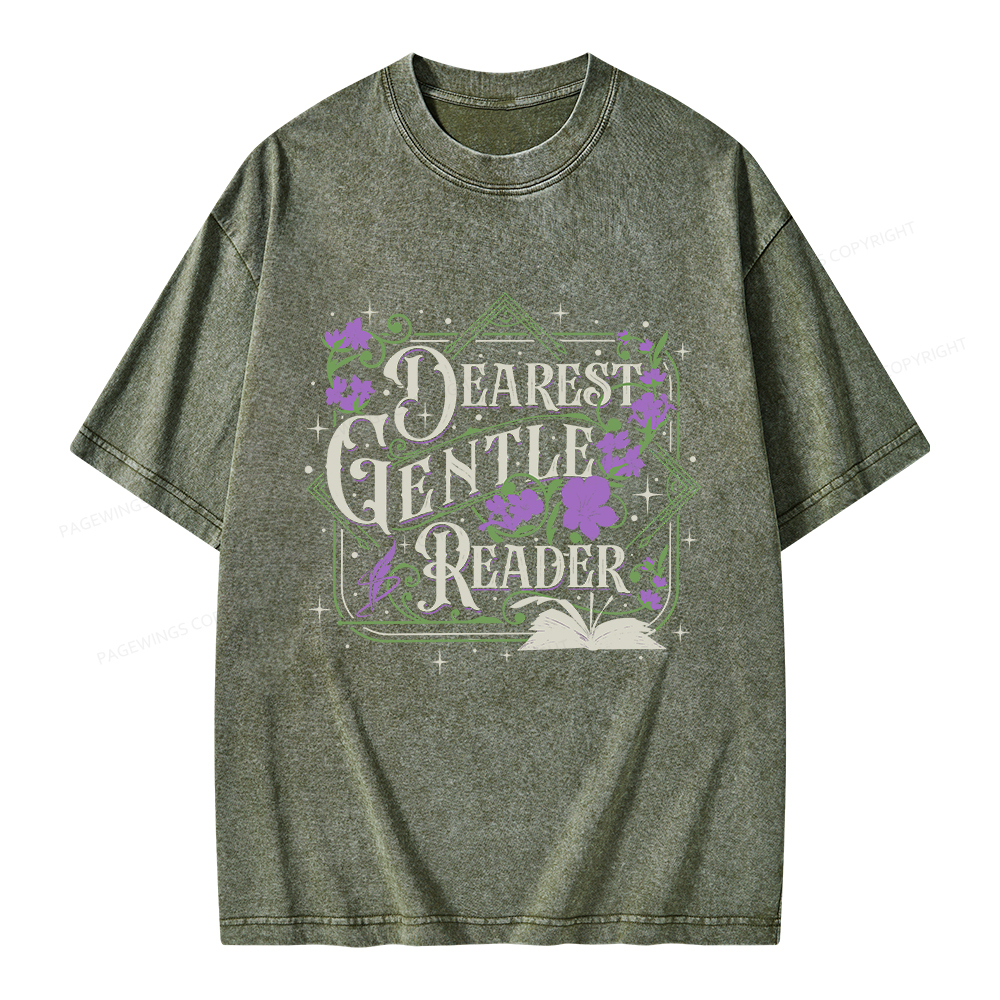 Pagewings Dearest Gentle Reader Unisex Washed T-shirt