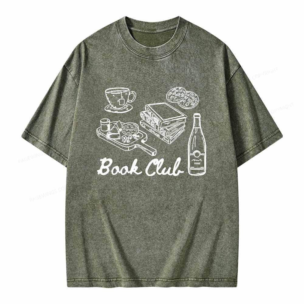 Pagewings Book Club Shirt Unisex Washed T-shirt