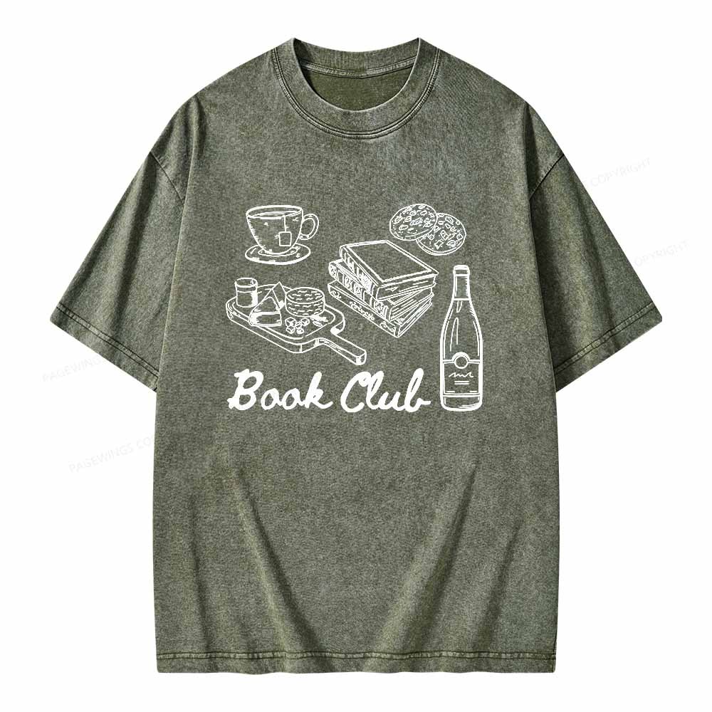 Pagewings Book Club Shirt Unisex Washed T-shirt