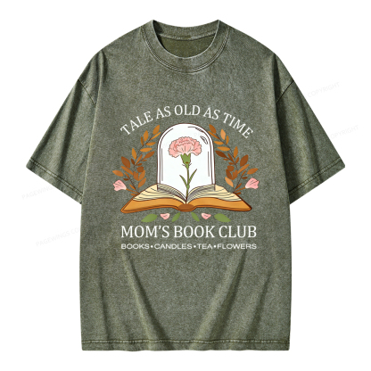 Pagewings Mom's Book Club Unisex Washed T-shirt