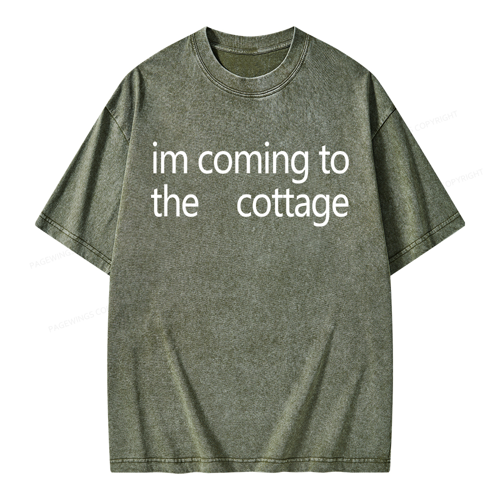 Pagewings Im Coming To The Cottage Unisex Washed T-shirt