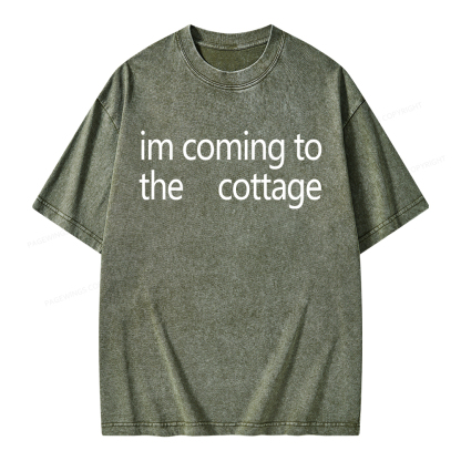 Pagewings Im Coming To The Cottage Unisex Washed T-shirt