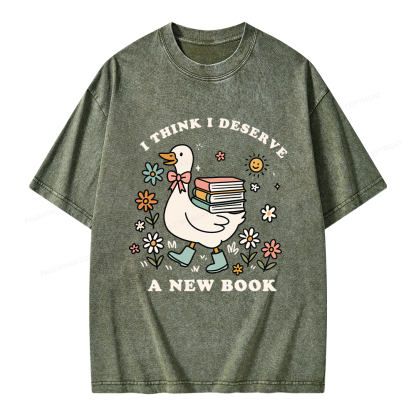 Pagewings I Think I Deserve A New Book Unisex Washed T-shirt
