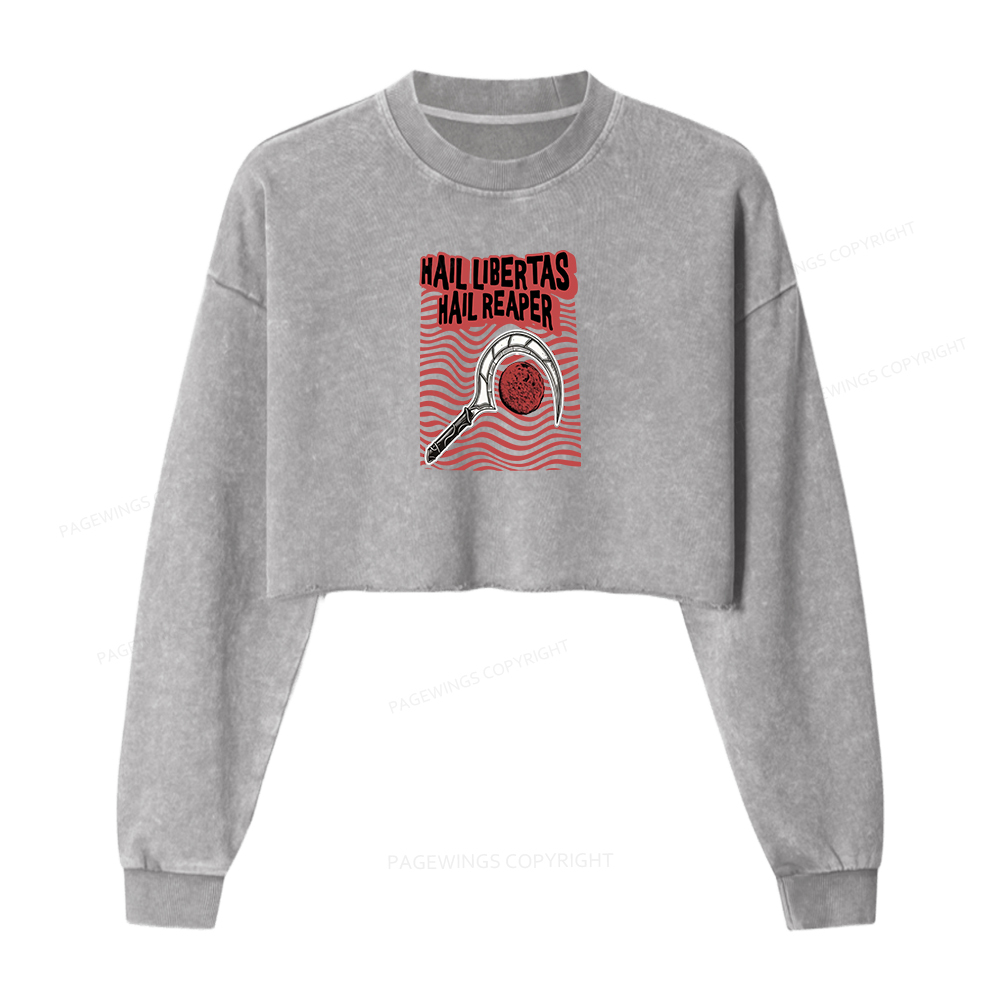 Pagewings Hail Libertas Hail Reaper Washed Crop Sweatshirt