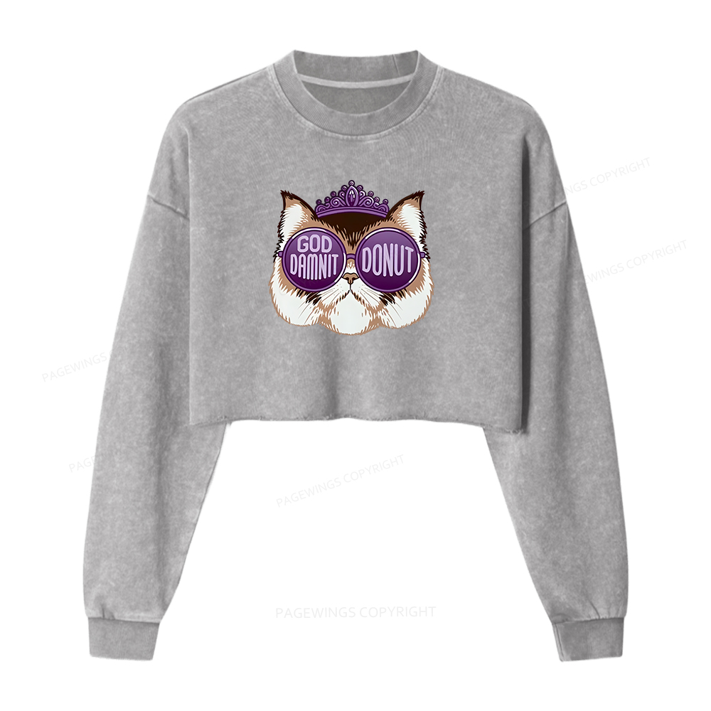 Pagewings Sci-Fi Bookworm Washed Crop Sweatshirt