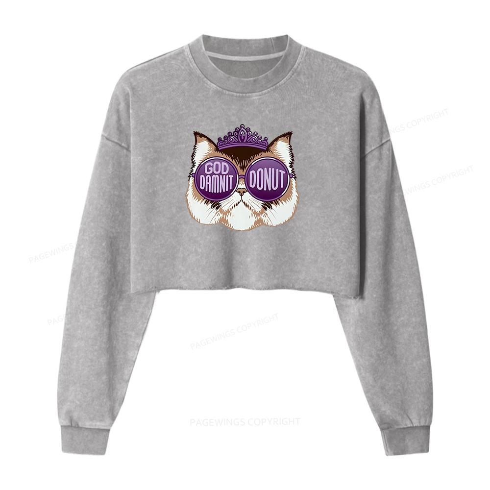Pagewings Sci-Fi Bookworm Washed Crop Sweatshirt