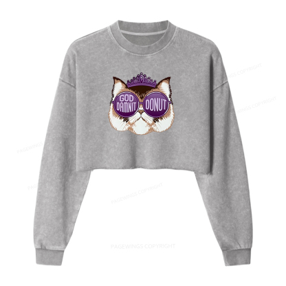 Pagewings Sci-Fi Bookworm Washed Crop Sweatshirt