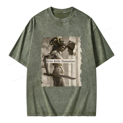 Pagewings Girls Will Be Girls Unisex Washed T-shirt