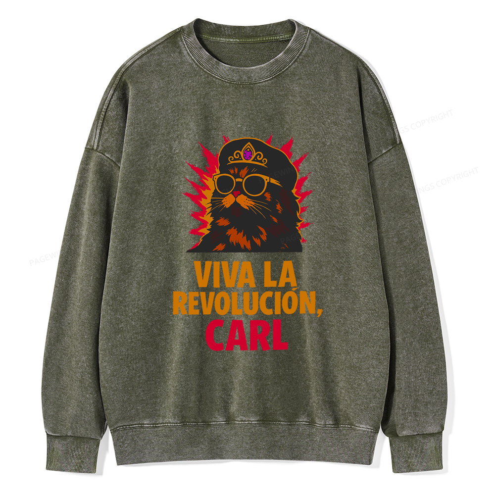 Pagewings Viva La Revolucion Unisex Washed Sweatshirt