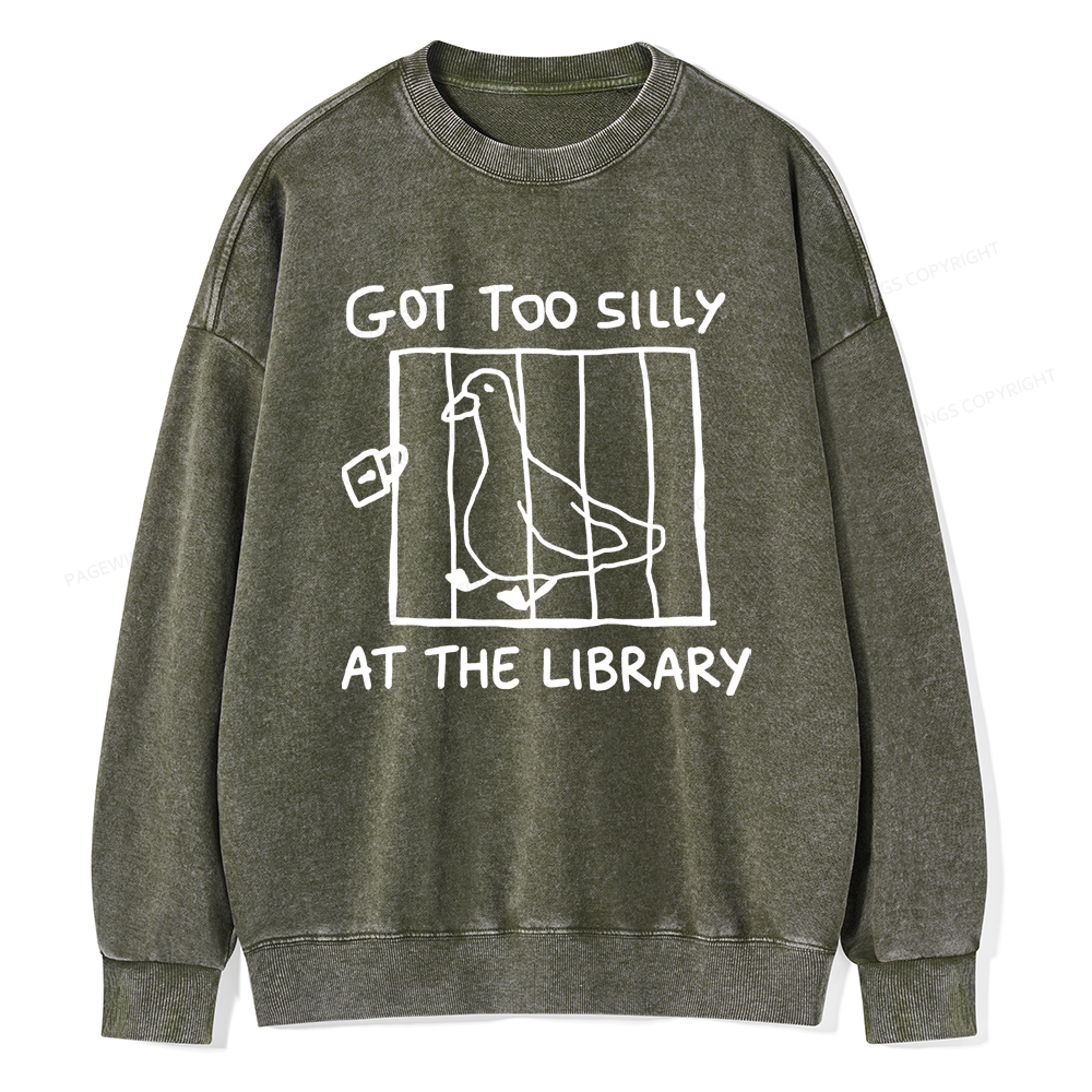 Pagewings Got Too Silly At The Library Unisex Washed Sweatshirt