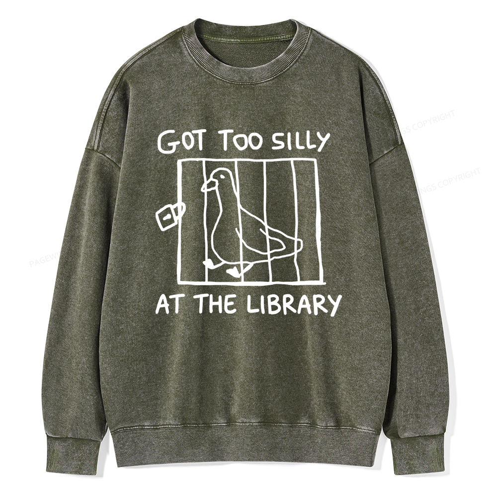 Pagewings Got Too Silly At The Library Unisex Washed Sweatshirt