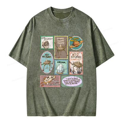 Pagewings Amaze Retro Sci-Fi Unisex Washed T-shirt