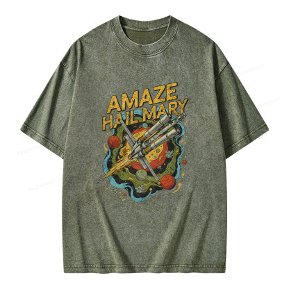 Pagewings Amaze Hail Mary Amaze Unisex Washed T-shirt