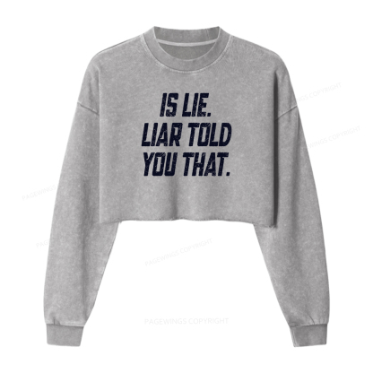 Pagewings Is Lie Liar Told You That Washed Crop Sweatshirt