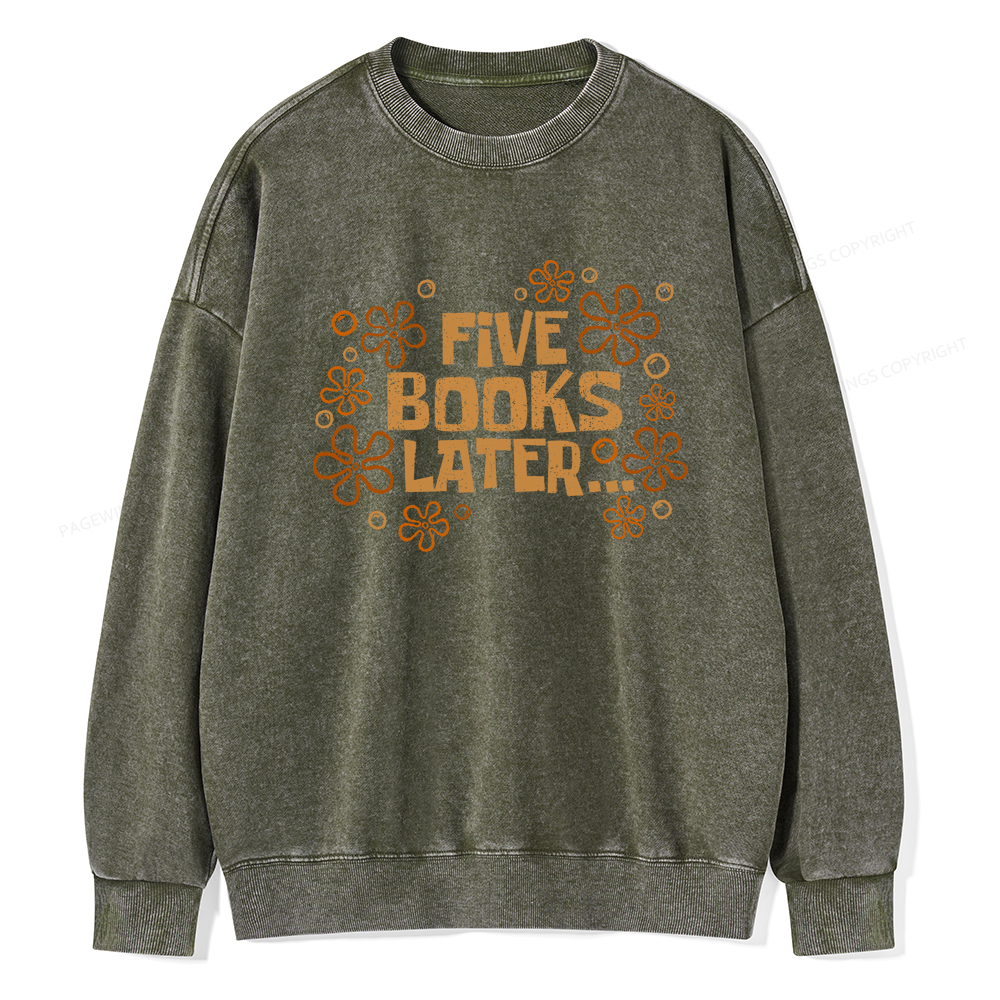 Pagewings Five Books Later Washed Sweatshirt