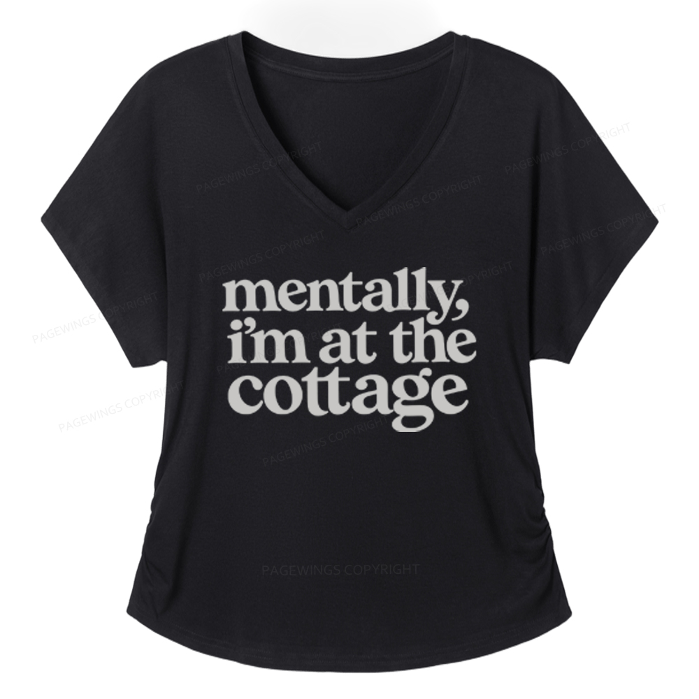 Pagewings At The Cottage Soft Women's Modal V-neck T-shirt  