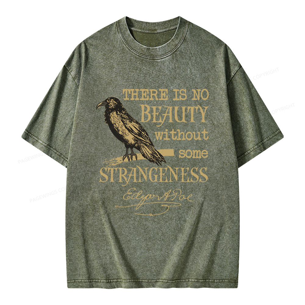 Pagewings No Beauty Without Some Strangeness Unisex Washed T-shirt