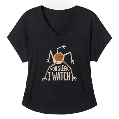Pagewings You Sleep I Watch Women's Modal V-neck T-shirt  
