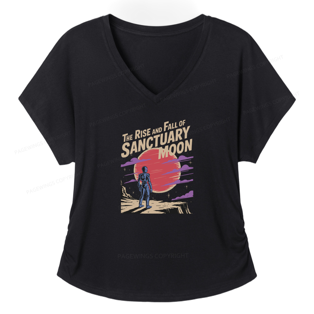 Pagewings The Rise And Fall Of Sanctuary Moon Soft Women's Modal V-neck T-shirt