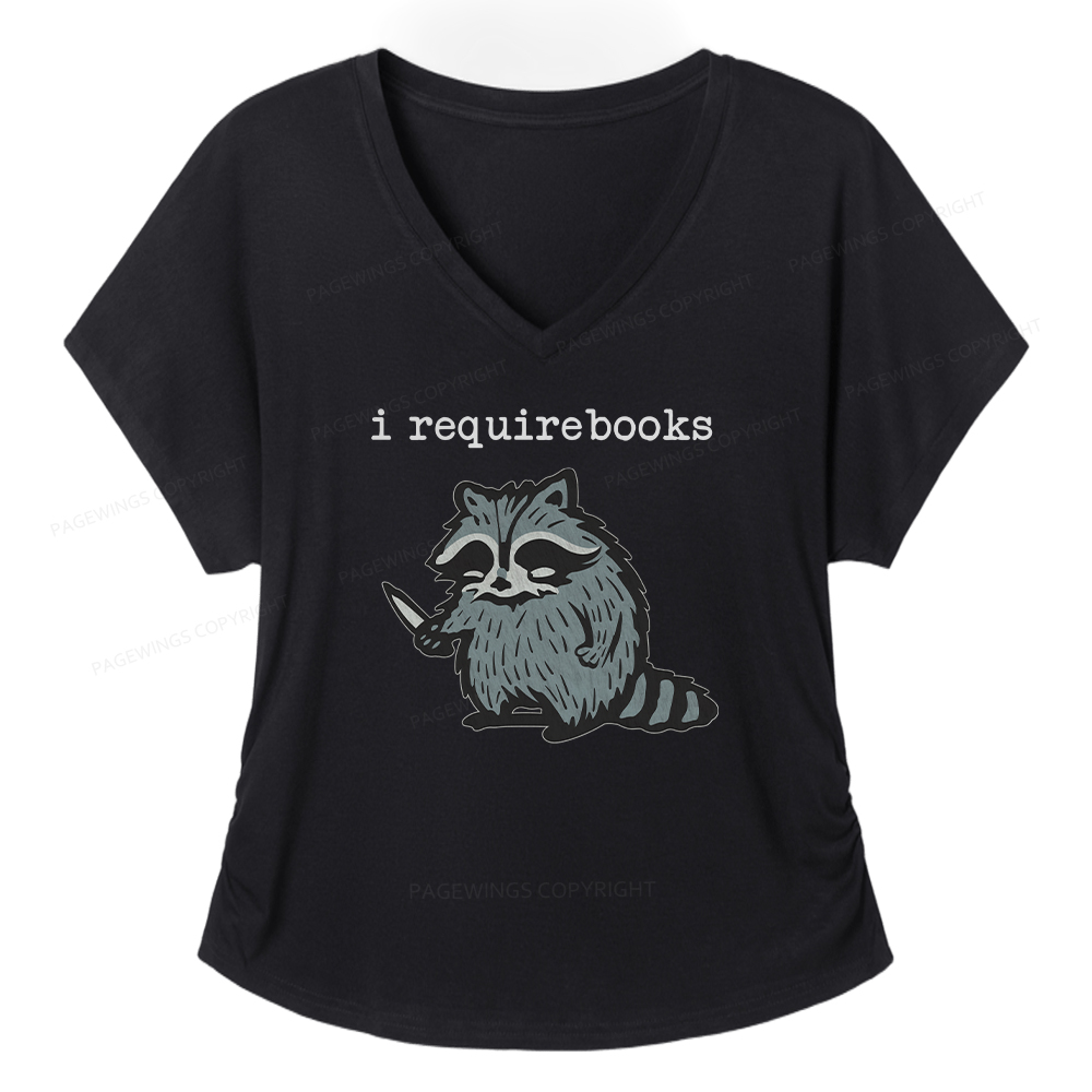 Pagewings I Require Books Soft Women's Modal V-neck T-shirt