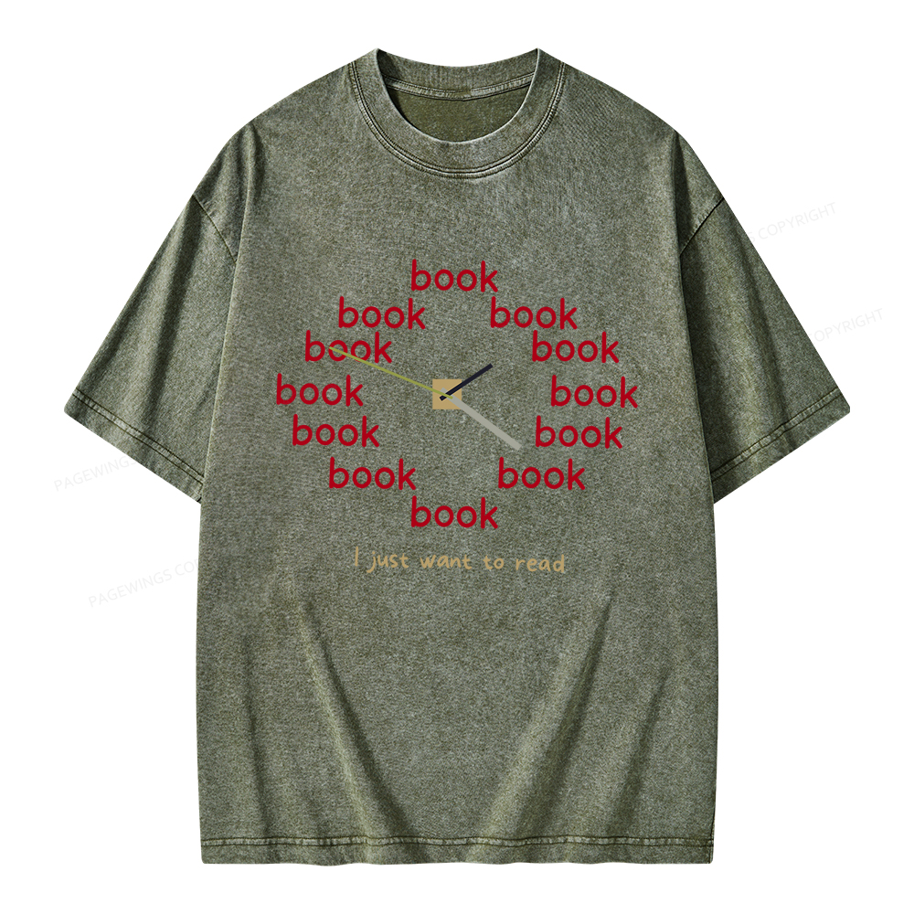 Pagewings I Just Want To Read Unisex Washed T-shirt