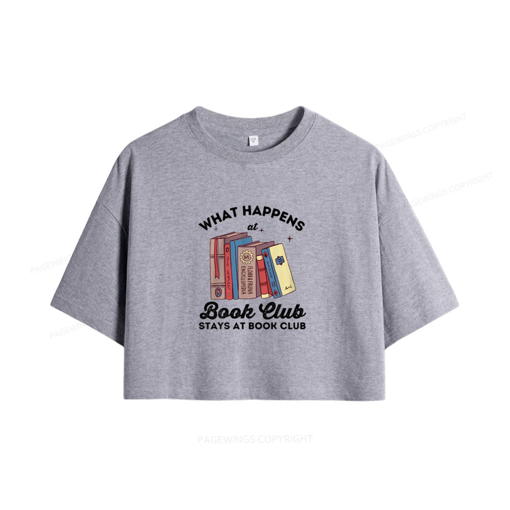 Pagewings Stays At Book Club Book Women Crop Tops