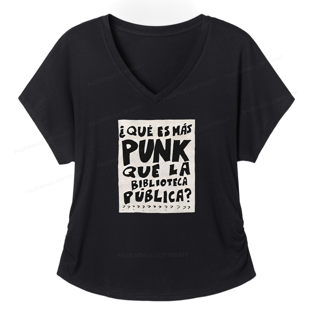 Pagewings What's More Punk Than The Public Library Women's Modal V-neck T-shirt  
