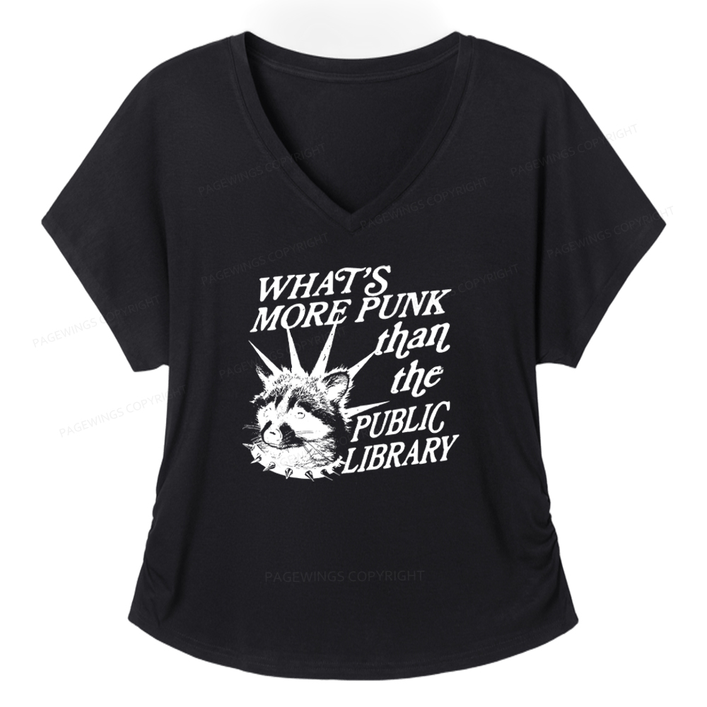 Pagewings What's More Punk Than The Public Library Women's Modal V-neck T-shirt  