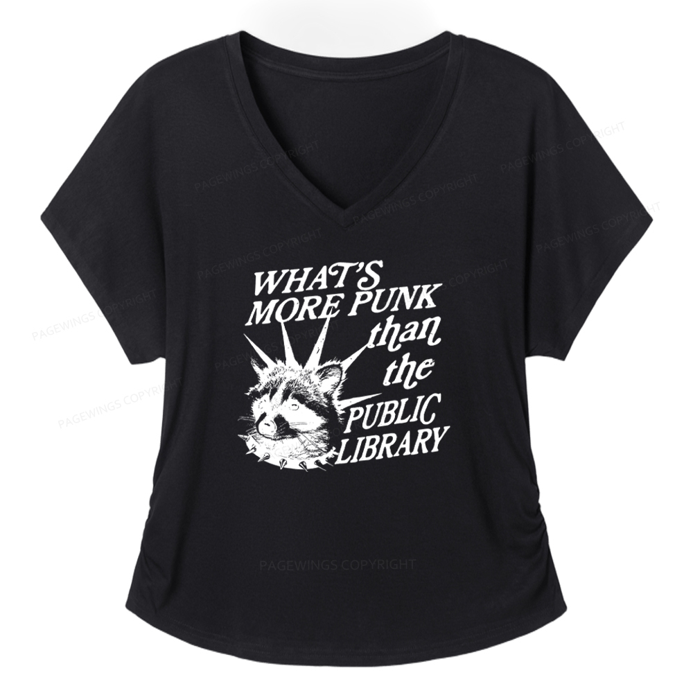Pagewings What's More Punk Than The Public Library Women's Modal V-neck T-shirt  