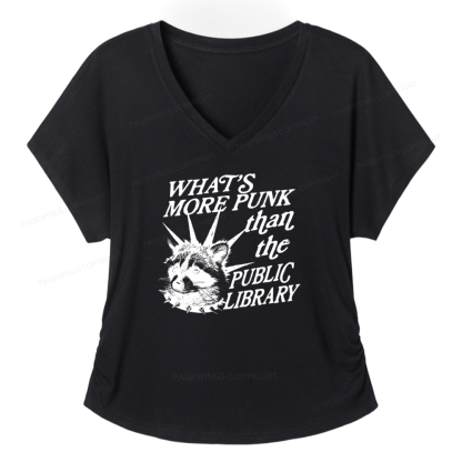 Pagewings What's More Punk Than The Public Library Women's Modal V-neck T-shirt  