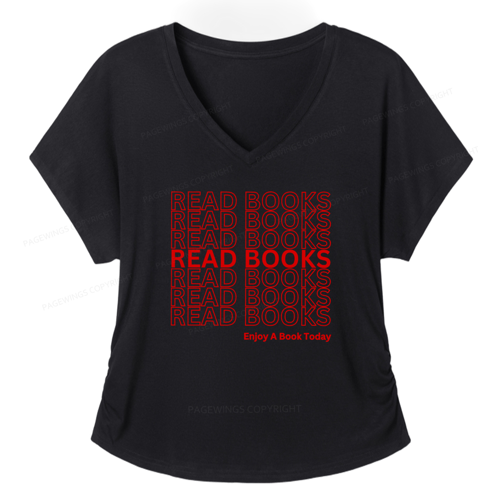 Pagewings Read Books Librarian Women's Modal V-neck T-shirt  