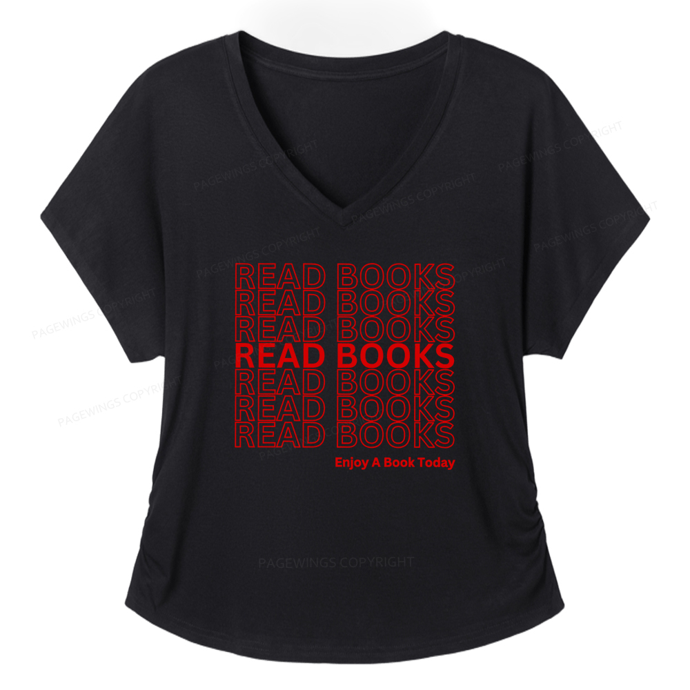 Pagewings Read Books Librarian Women's Modal V-neck T-shirt  