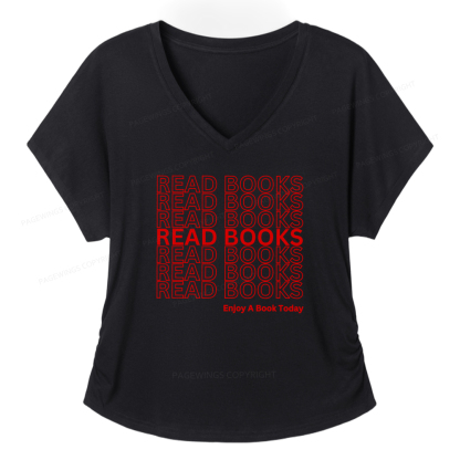 Pagewings Read Books Librarian Women's Modal V-neck T-shirt  