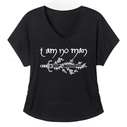 Pagewings I Am No Man Soft Women's Modal V-neck T-shirt