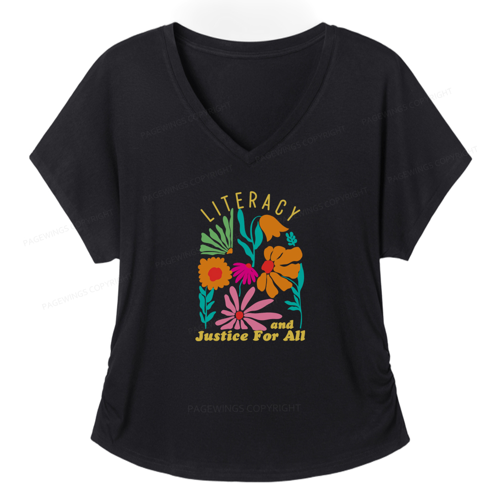 Pagewings Literacy And Justice Soft Women's Modal V-neck T-shirt