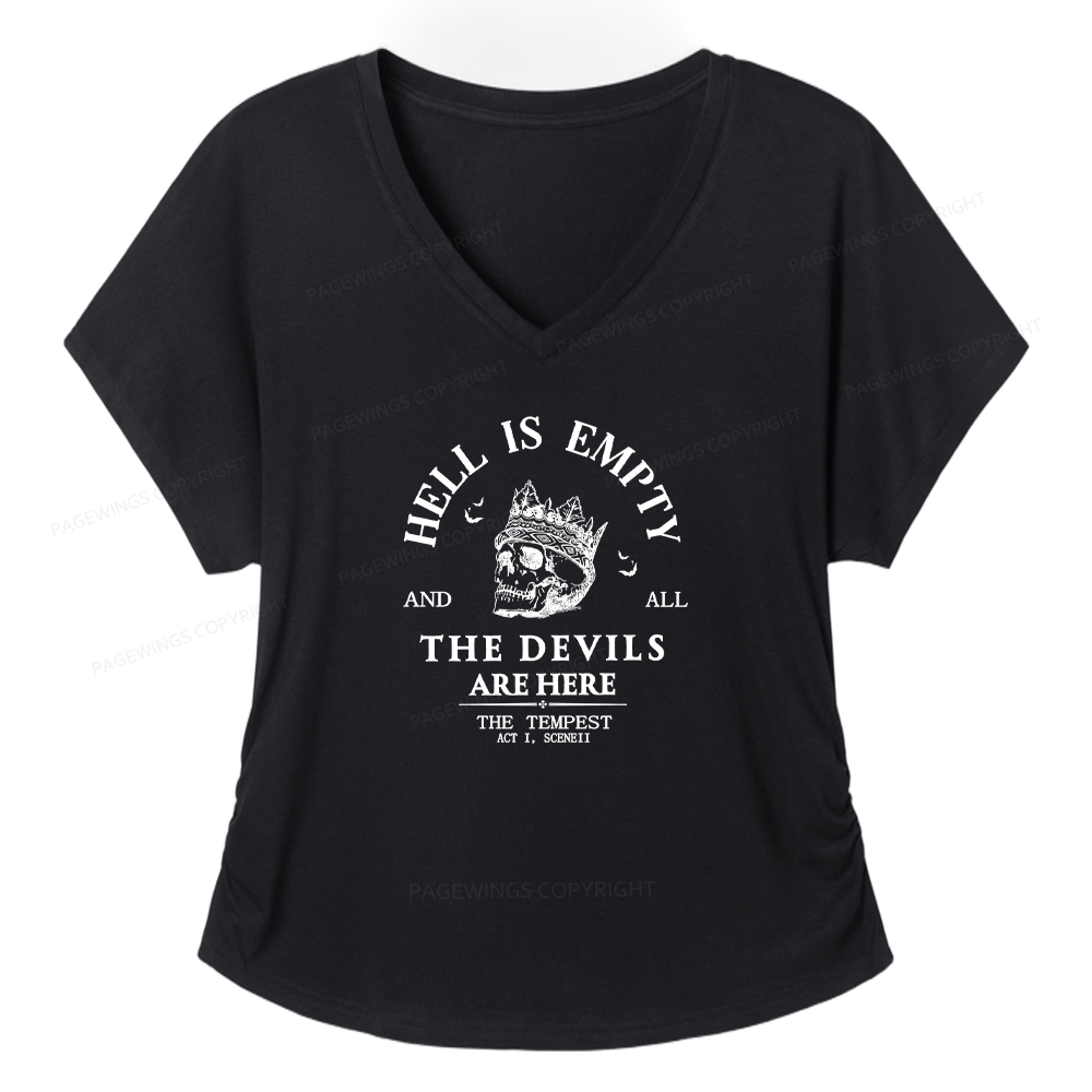 Pagewings Hell Is Empty And All The Devils Are Here Soft Women's Modal V-neck T-shirt