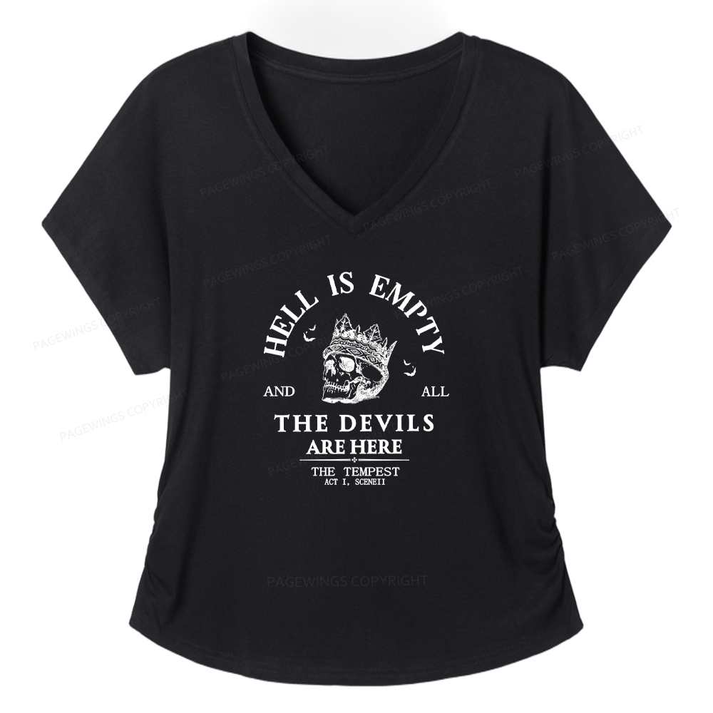 Pagewings Hell Is Empty And All The Devils Are Here Soft Women's Modal V-neck T-shirt