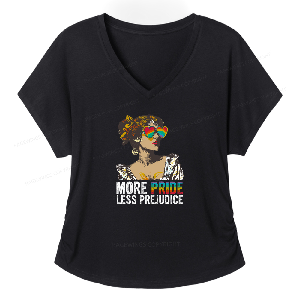 Pagewings More Pride Less Prejudice Soft Women's Modal V-neck T-shirt